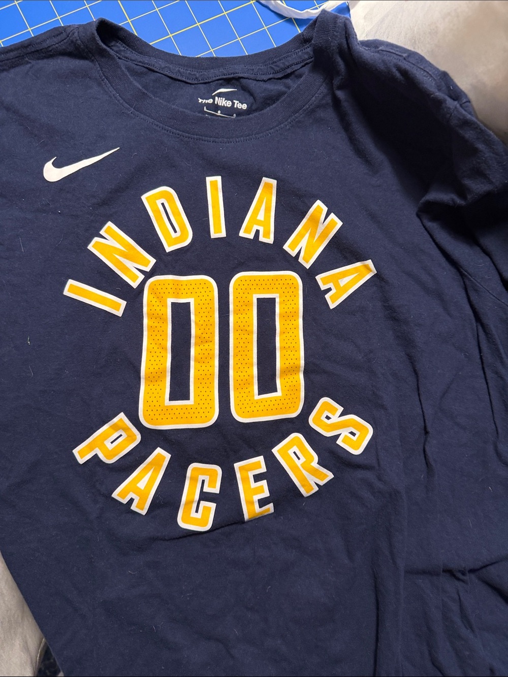 Nike Navy and Yellow Indiana Pacers Graphic Tee